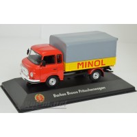 7230026-АТЛ BARKAS B1000 ''Minol'' грузовик с тентом 1974 Red/Yellow
